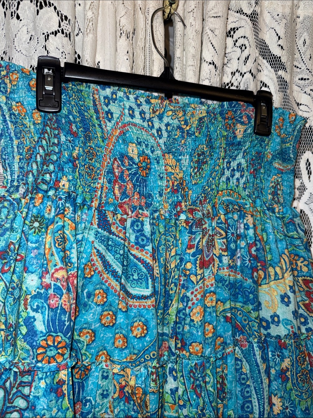 Lauren Ralph Lauren Turquoise Paisley Maxi Skirt - Picture 4 of 7